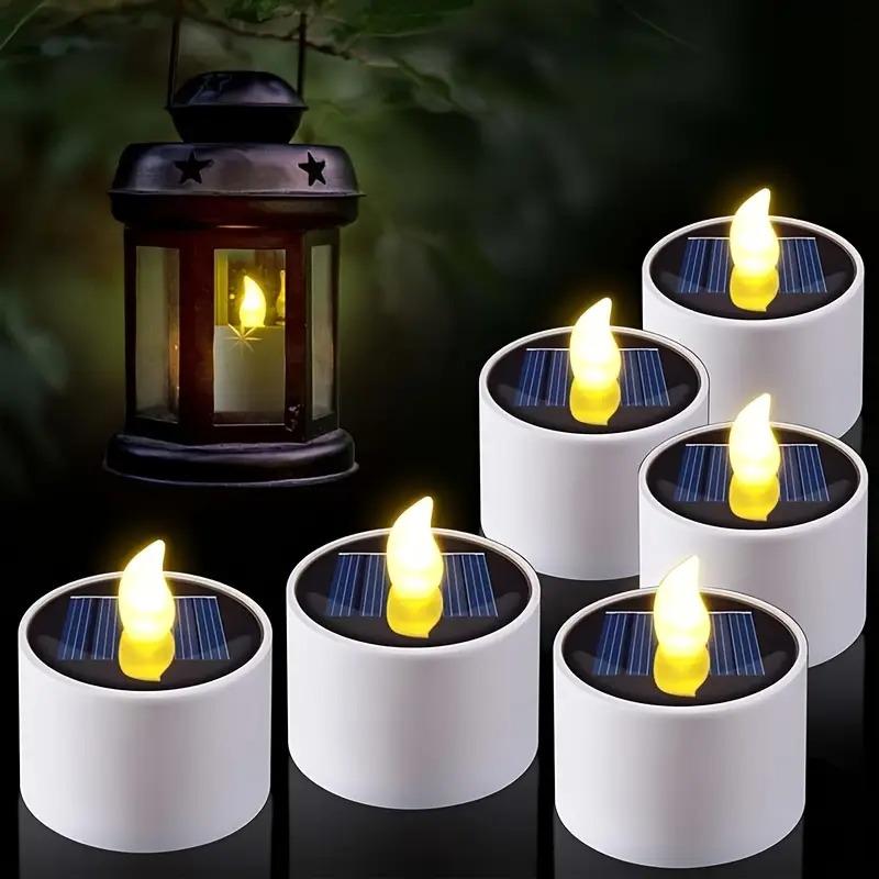 1-72PCS Solar Powered LED Flameless Candles Outdoor Waterproof Lights for Halloween Garden Party Decorations Pathway Lighting
