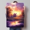 Sunset House By the River Metal Signs City Poster Gaming Room Decoration Custom Tinplate Sign for Wall Art Decoration Retro Home