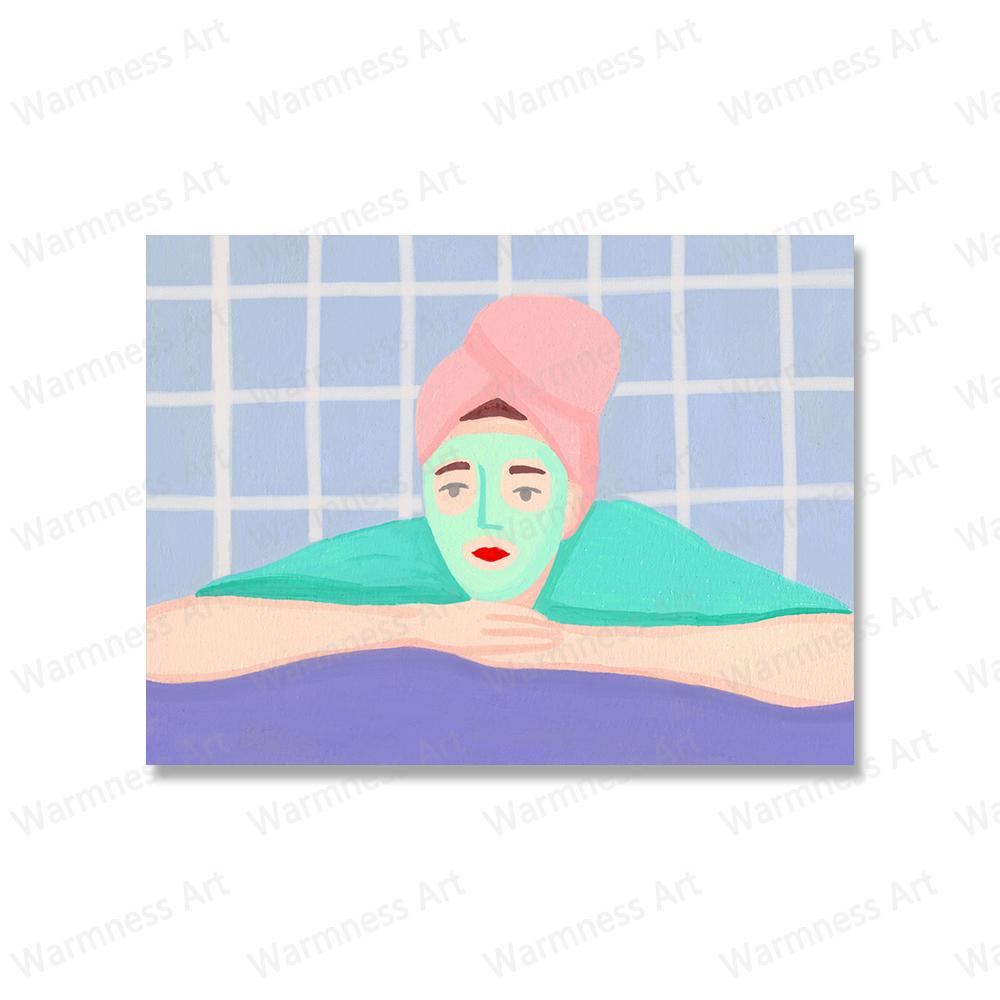 

Плакаты пловцов Обнаженные феминистки Домашний спа Загорание Настенная живопись Печать на холсте Картина для домашнего декора Картины для гостиной Ванная комната 21x30cm No Framed фиолетовый