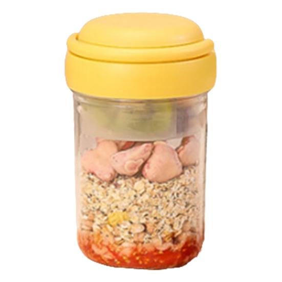 Контейнеры для овсянки на ночь с крышками и ручками, 16 унций, пластиковые банки-масонки, герметичные, без BPA, банка для приготовления завтрака с разделителями