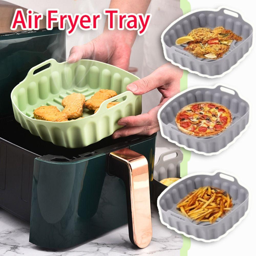 with Handle Air Fryer Silicone Tray Non-stick Kitchen Baking Mold New Air Fryer Mat