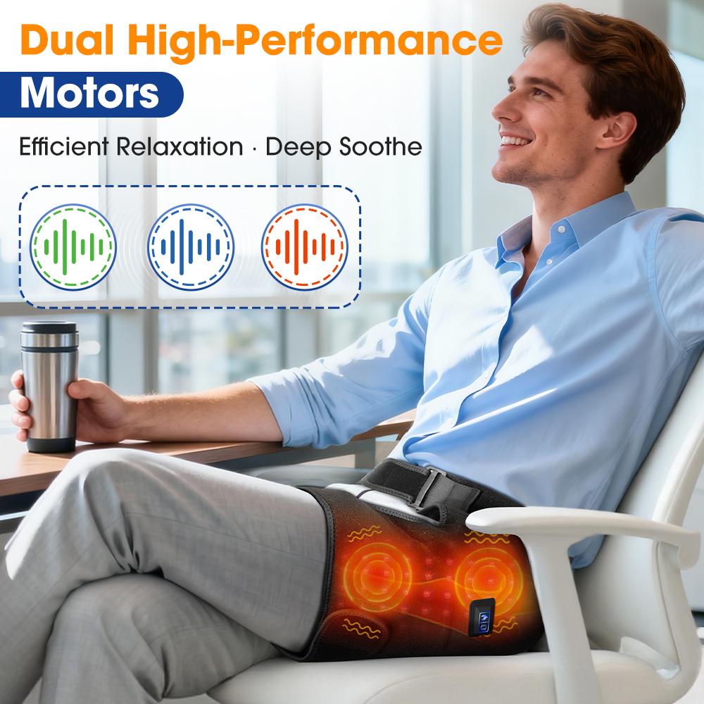 USB Charging Heated Hip Support Brace 660nm Far Infrared 3 Levels Adjustable Heating Wrap for Hip Thigh Buttock