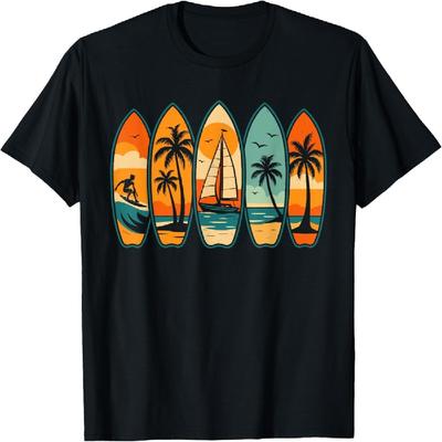 Cool Vintage Retro Surfing Surfboard Surfboarder Surfer T-Shirt(1)