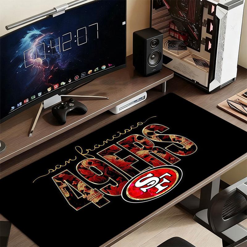 SF 49ers Players Mouse Pad, Large Gaming Desk Mat, Non-slip XXL Mousepad for Laptop & Tablet, Mini PC Playmat with Stitched Edges