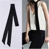 Women's Fashion Soft Black Thin Section Tight Scarf Tie Necklace Collar Ribbon Acsergery Gift