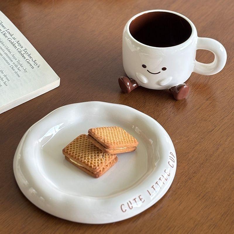 Cute Ceramic Coffee Mug Set for Breakfast – Ins Style Gift for Home & Office Coffee Lovers Gift