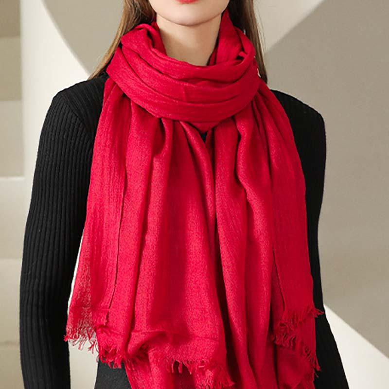 WTEMPO Solid Color Simple Casual Versatile Scarves Long Sun-protective Scarf Shawls Outdoor Beach Soft Scarves Holiday Festive Gift Scarves