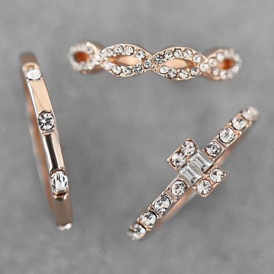 3Pcs/Set Ring Kit Decorative Minimalist Distinctive Individuality Finger Ring Set for Daily Wear