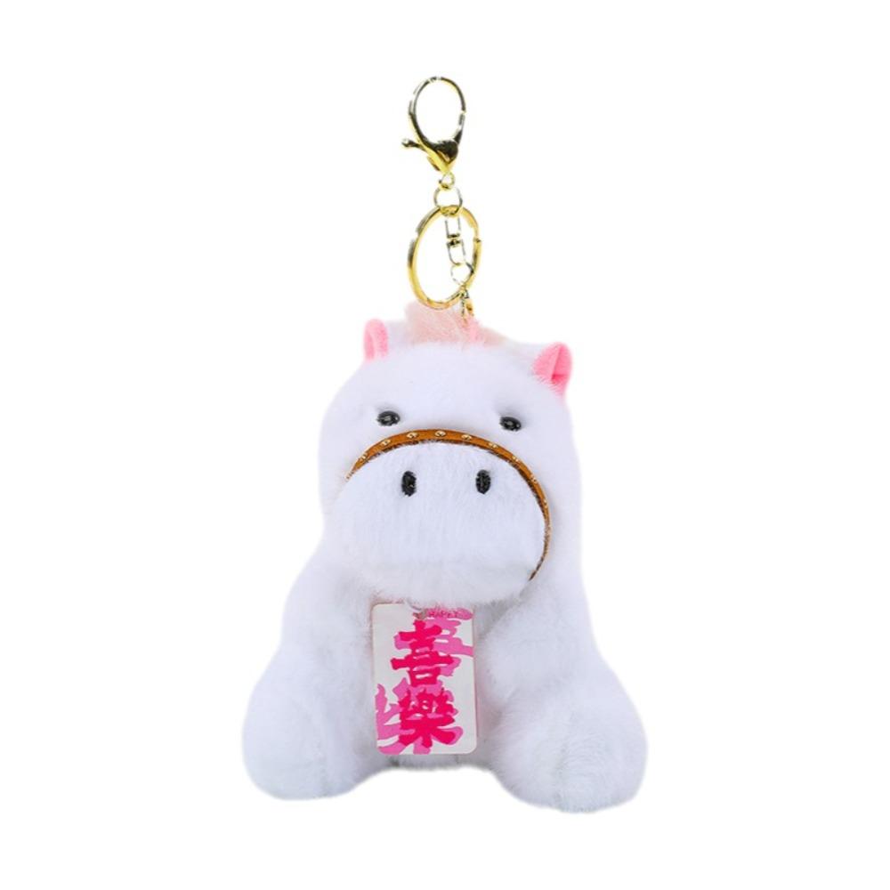 Cartoon Horse Year Key Ring 13cm Pony Pendant Portable Zodiac Pony Figurine Girls Accessories