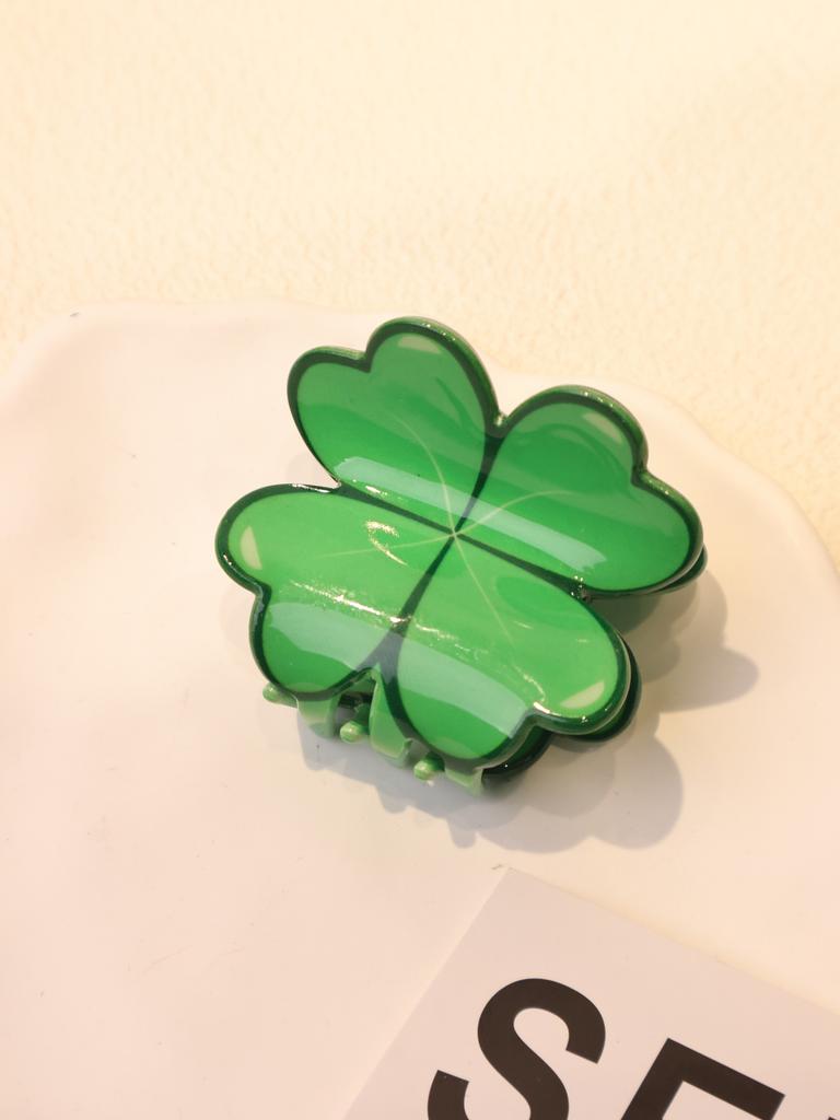 1 Irish St. Patrick's Day Party Hair Accessory Green Lucky Clover Shark Clip