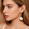 Fashion Chic Shell Pendant Earrings for Women Stainless Steel Long Dangle Earrings Waterproof Summer Jewelry Accessories