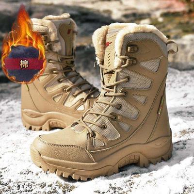 Bottes de neige d'extérieur velours épais montantes chaussures d'entraînement imperméables et chaudes chaussures en coton d'hiver chaussures d'entraînement spéciales
