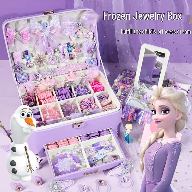 Disney Elsa Princess Kids  Jewelry Box & Hair Accessories Set