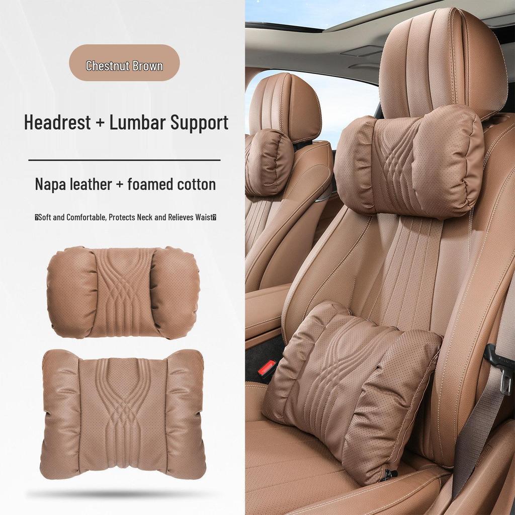 Universal Car Headrest & Lumbar Support Cushion Set for Maybach - All-Season Neck Protection