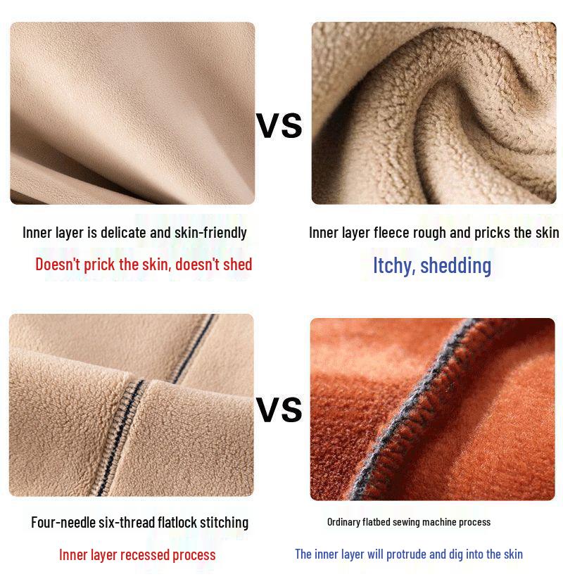 Women's Plus Size Fleece-Lined Lambswool Dralon Crew Neck Warm Underwear Set for Winter Cold Protection