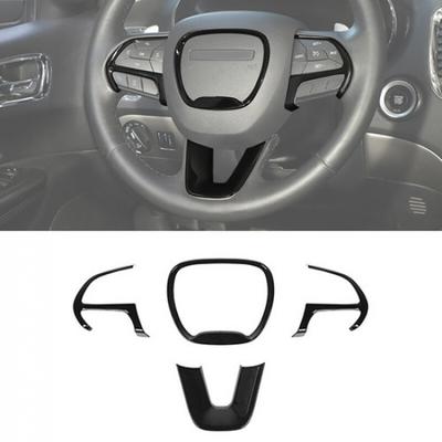 Black Steering Wheel Cover Trim Frame for 15+Dodge ChallengerChargerDurango