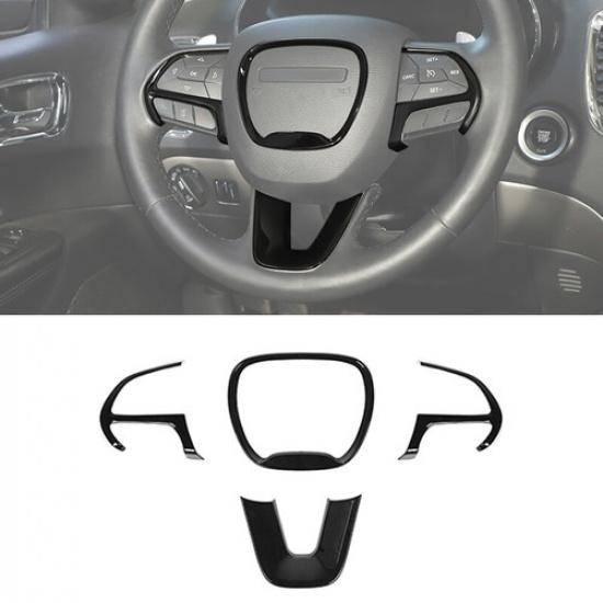 

Black Steering Wheel Cover Trim Frame for 15+Dodge ChallengerChargerDurango
