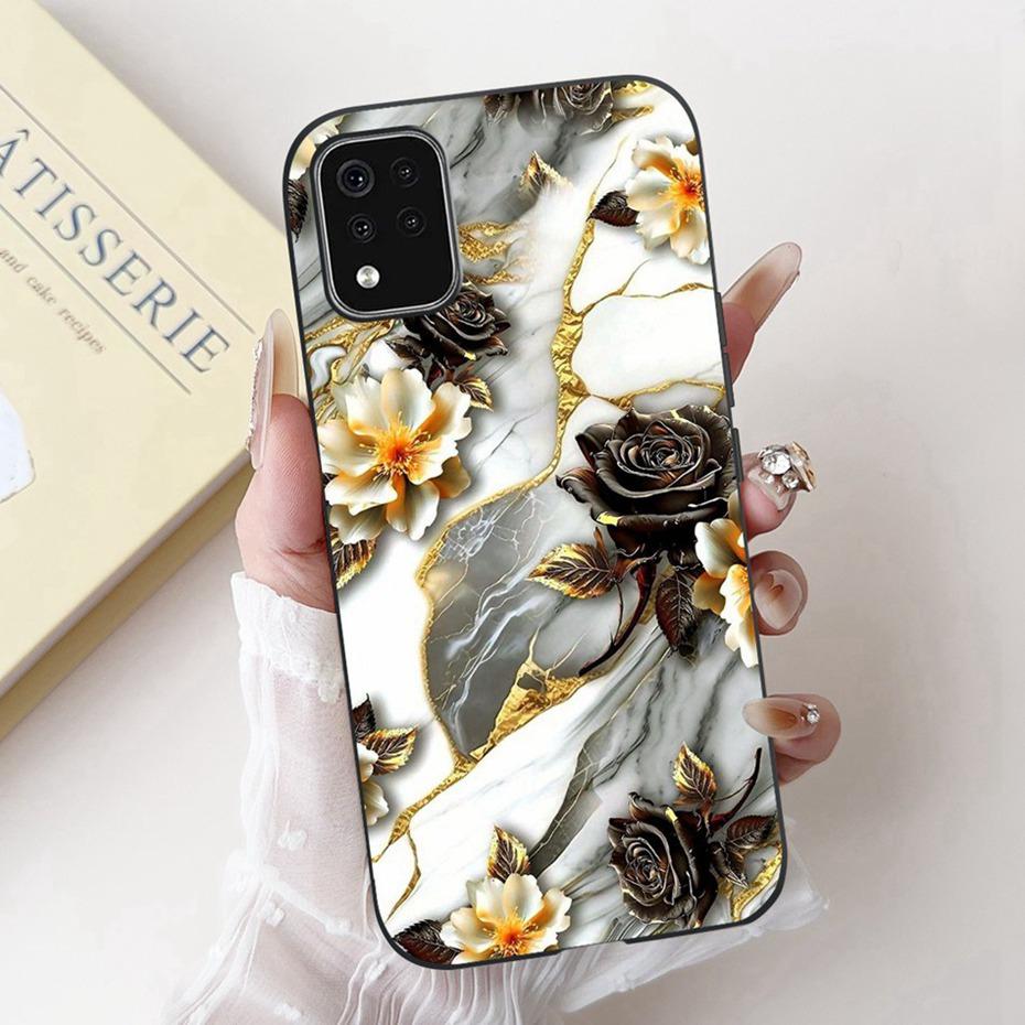 Beautiful Floral Painting Phone Case For LG K42 K52 K62 2020 Black Silicone Soft Cover For LG K62+ K52 (Brazil) Cases Bumpers
