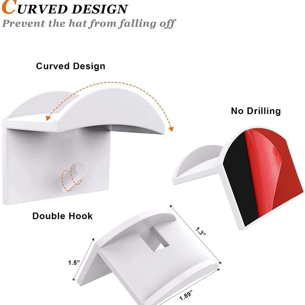 Casual Hat Rack Mounting Hook Bathroom Accessories Baseball Caps Shelf Floating Wall Shelf Storage  Organizer Coat Racks Homes