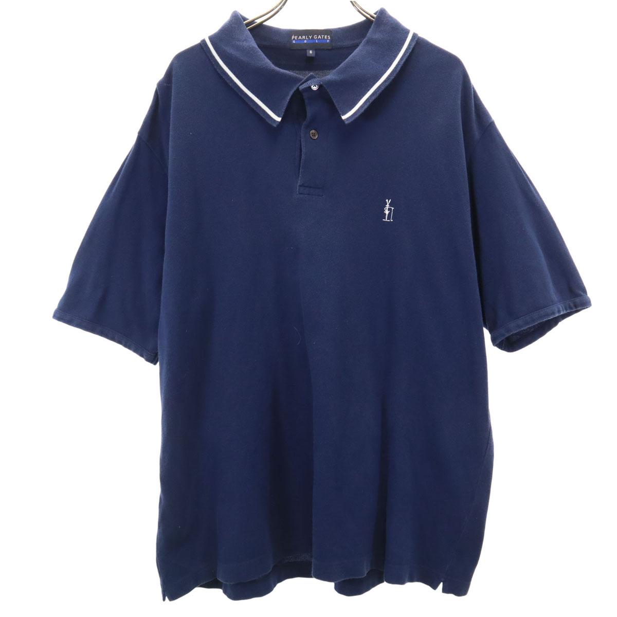

PEARLY GATES made in Japan Short sleeve Polo shirt 6 Navy Fawn Men s Used