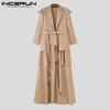 INCERUN Men Lapel Neck Long Sleeve Irregular Ruffled Layers Splits Casual Long Blazer