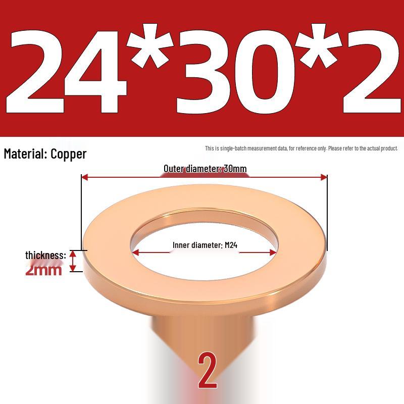 National Standard Red Copper Gasket Seal Ring and Flat Washer M3-M60mm for Marine Instruments
