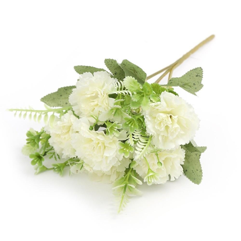 Silk Cloth Artificial Carnation Bouquet 6 Heads Photography Props Simulated Carnation Mother's Day Gifts Wedding Fake Flower