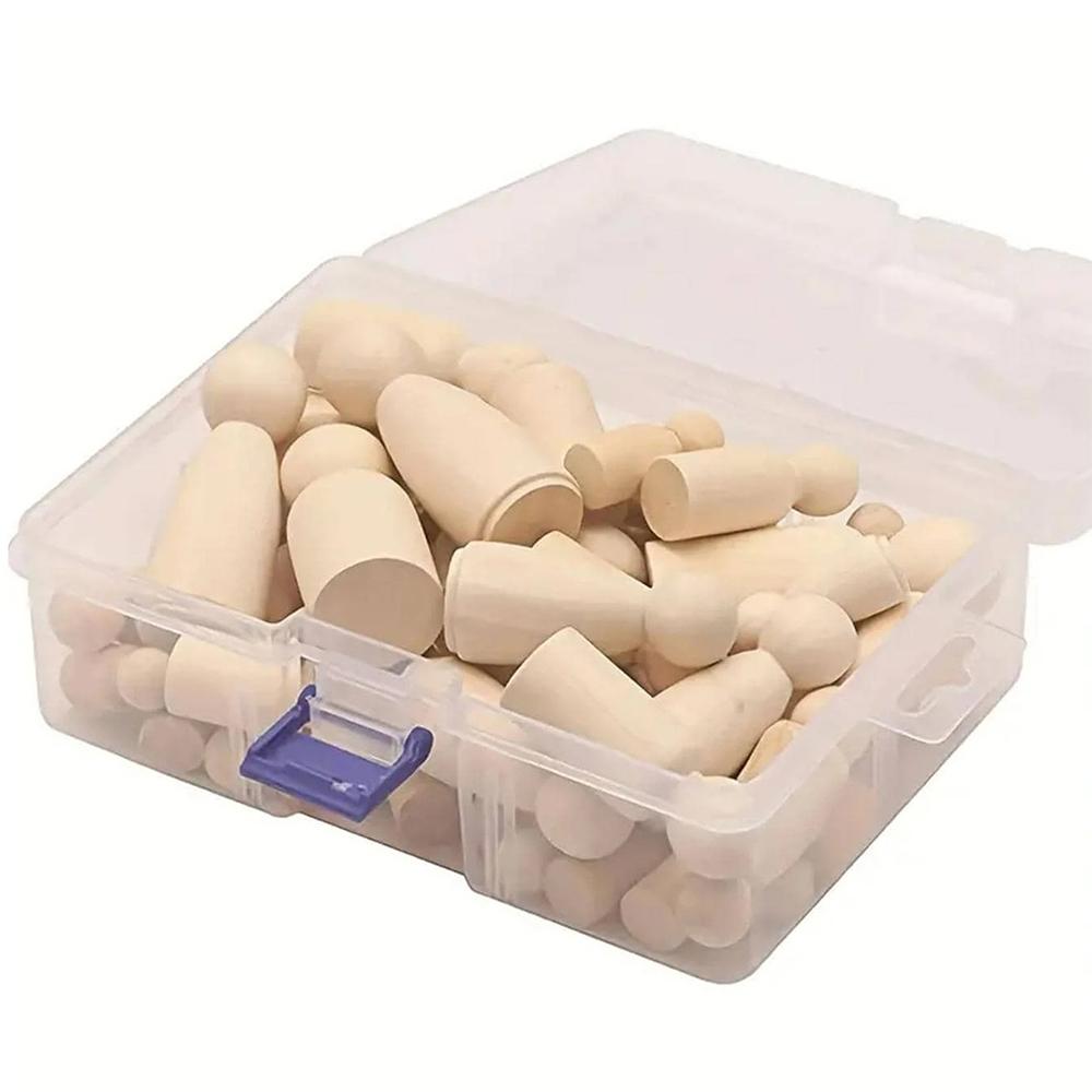 50Pcs Unfinished Wooden Peg Dolls Wooden Peg People Figures for DIY Art Craft Painting Peg Game  Home Party Decor