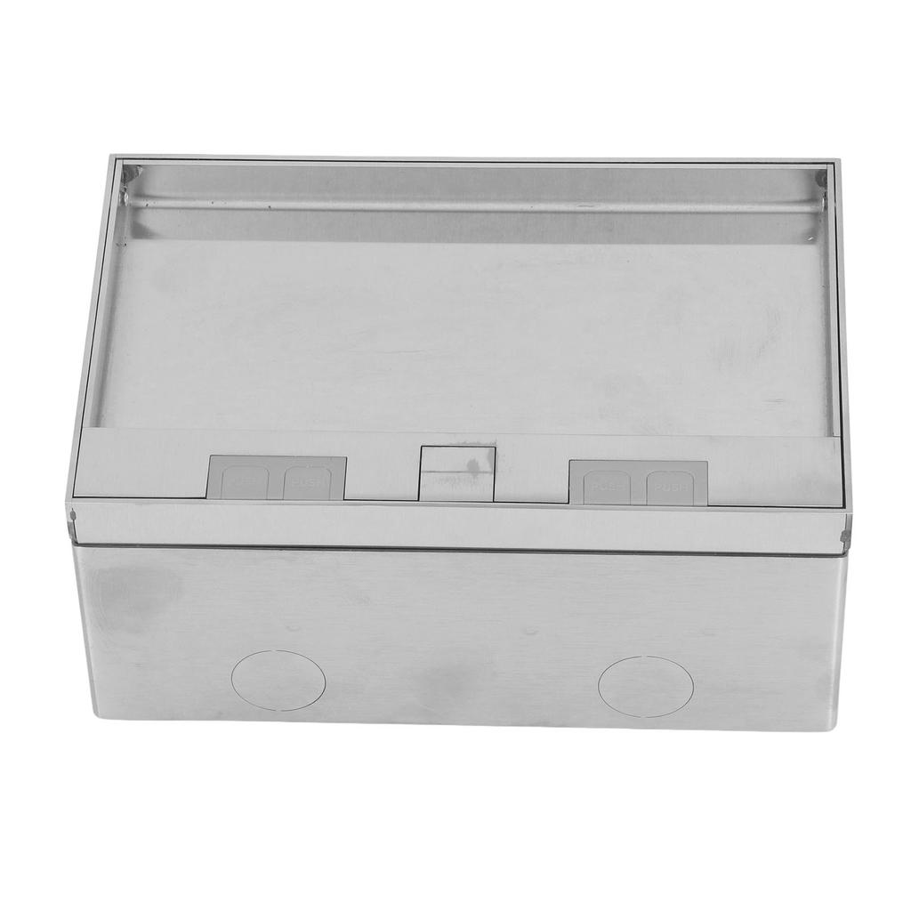 Recessed Floor Outlet Box Waterproof Stainless Steel Flat Socket Kit 4KW with 2  Standard 2 USB