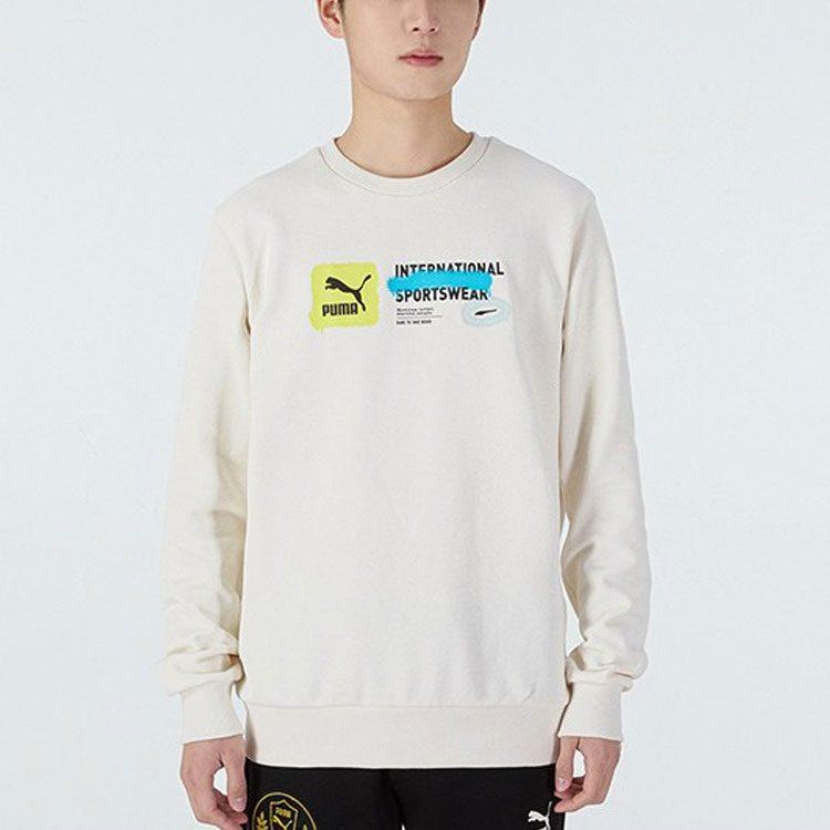PUMA Sweatshirts Men's White Crew Neck Moderate Regular 536304-65