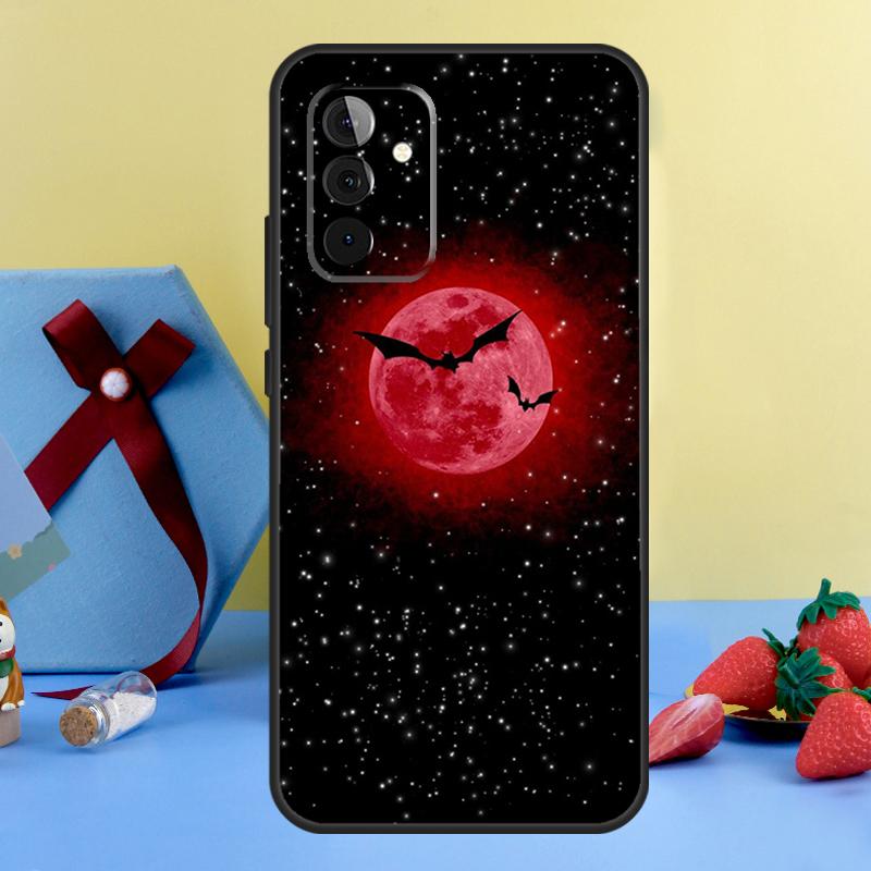 Gothic Horror Bats Full Moon Case For Samsung Galaxy A36 A56 A26 A16 A06 A13 A33 A53 A15 A35 A55 A34 A54 A12 A32 A52 A17