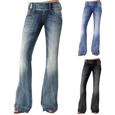 Straight Leg Jeans For Women Ripped Hem Low Waisted Jeans For Women Wide Leg Jeans For Women