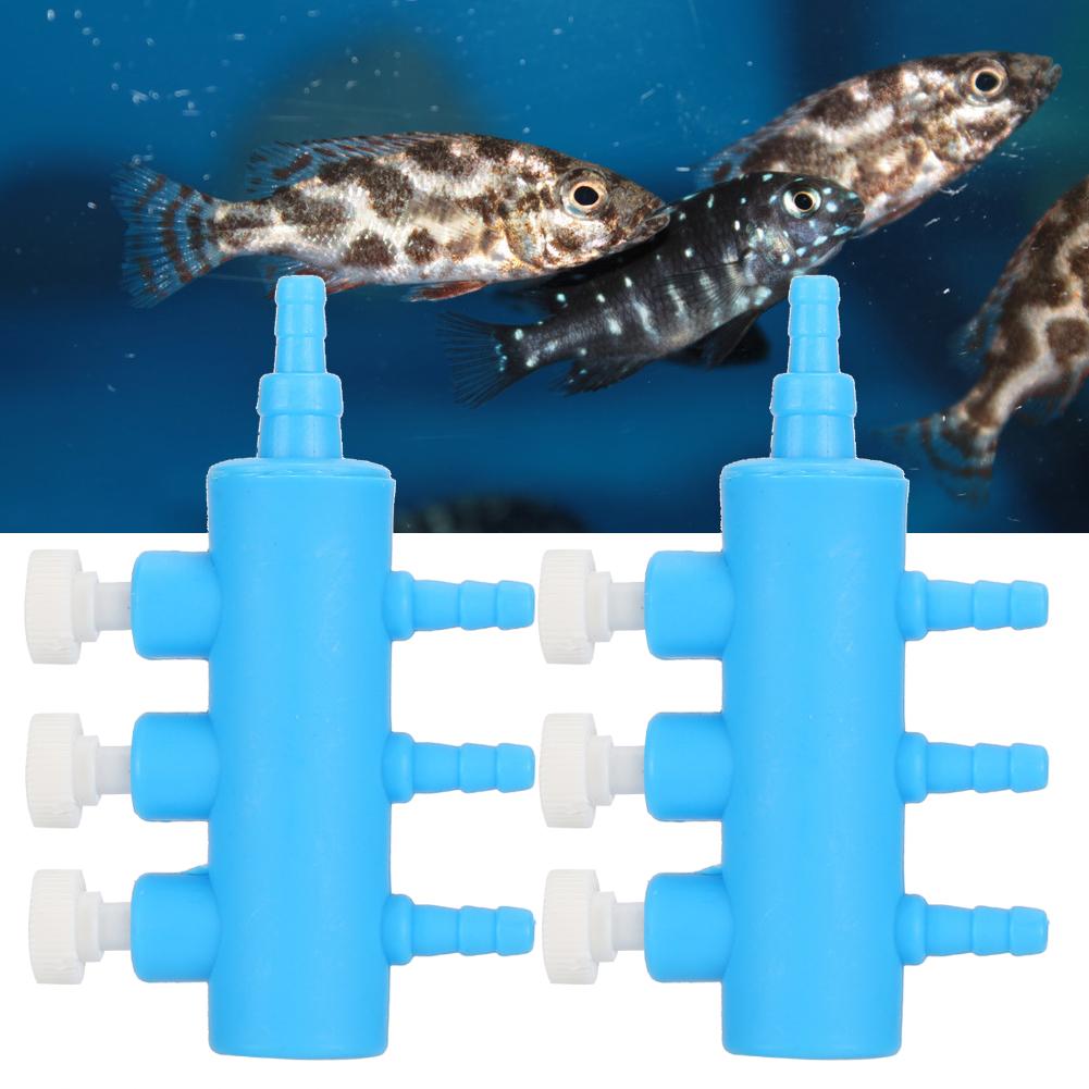 2pcs Fish Tank Air Splitter Air Pipe Distributor Aquarium Oxygen Pump Adapter Accessory3 Way