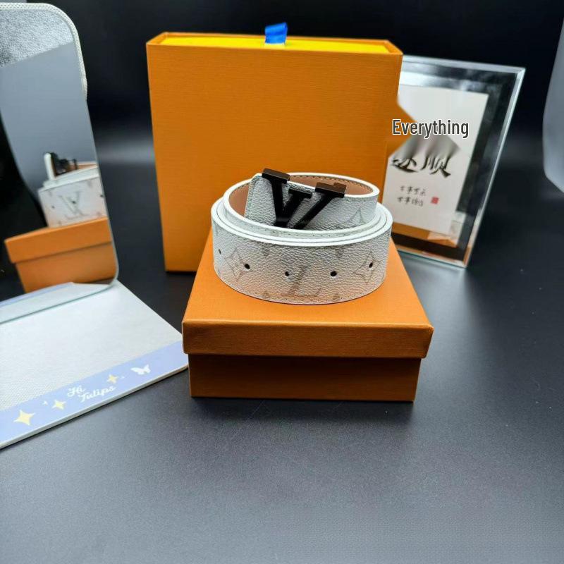 Herren Freizeit Glatter Schnallen Ledergürtel - Trendiger Karostil für Business und Jugend