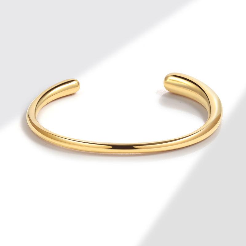 Luxury Irregular Open Gold Bangle For Women Elegant Minimalist High End Fashion Bracelet Jewelry Gift золотой