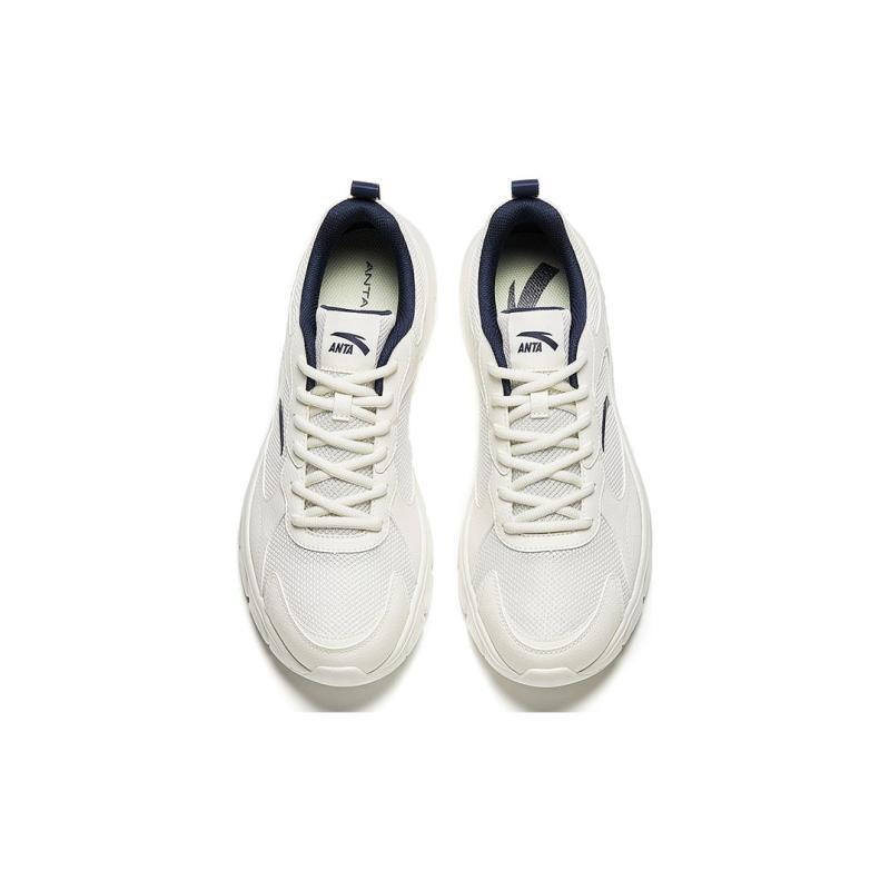 Anta Anti Slip Wear Resistant Low Top Running Shoes Men's White Sneakers 912345580-5