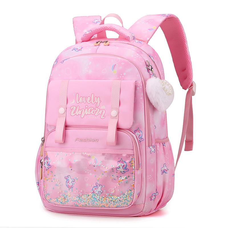 

Printed Unicorn Rainbow Childrens Backpack Large Capacity Schoolbag Lightweight