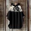 Digital Print Women's Hooded Cloak for Halloween and Christmas