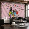 Barbapapa Wall Tapestry Aesthetic Wall Hanging Printed Fabric Blanket Decorative Tapestries for Bedroom Living Room Home Decor