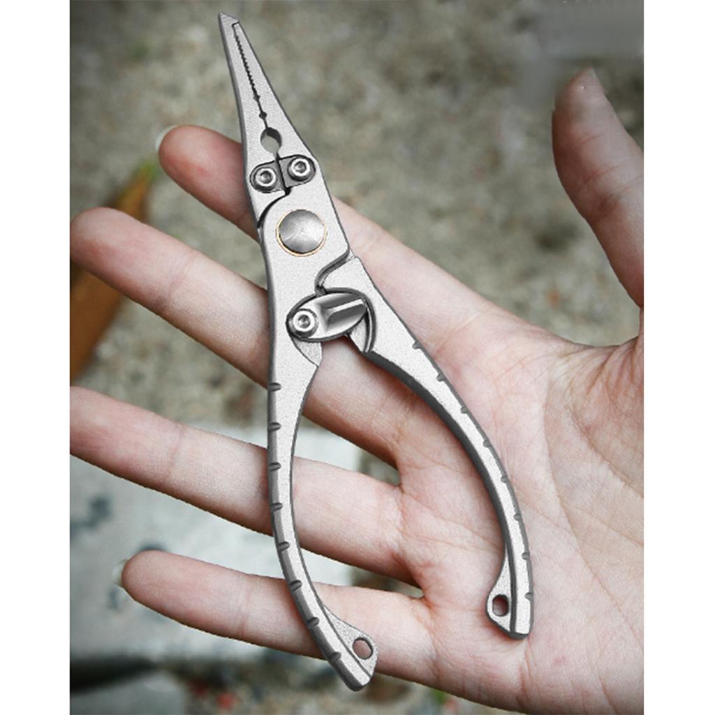 Stainless Steel Pliers Braided Fishing Line Cutter Hook Remover Rings Opener Multitool with Safety Lock Fishing Pliers