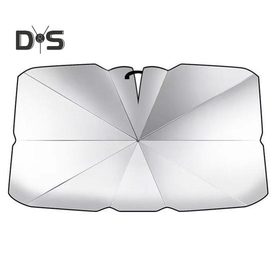 

Автомобильный зонтик зонтичного типа сохранит прохладу вашего автомобиля с помощью рукава для хранения. Эффективный автомобильный зонтик от солнца. Автопоставка. серебряный