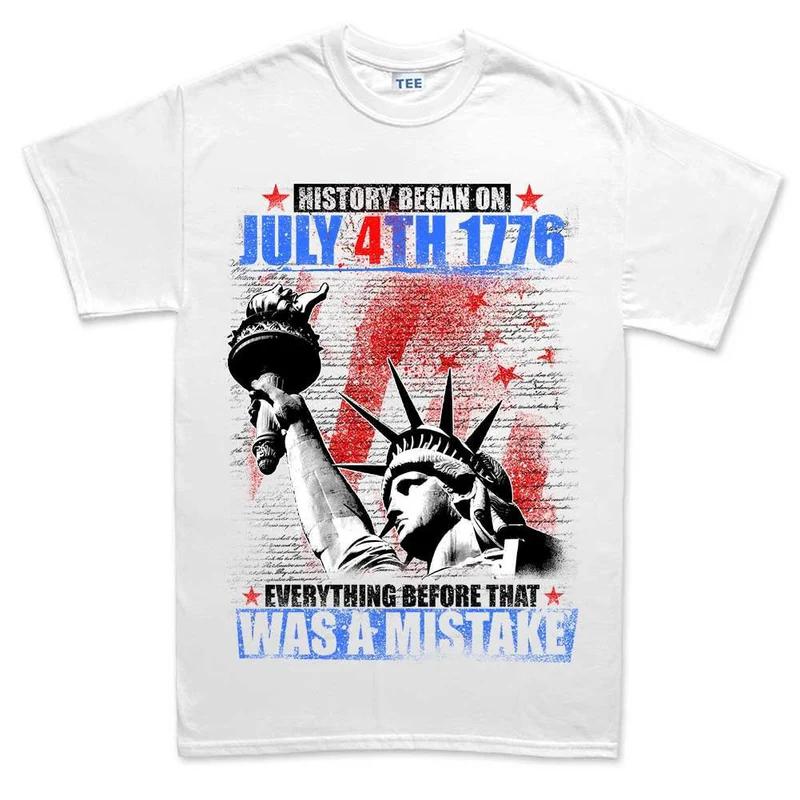 Statue of Liberty Pure Cotton TShirt Casual Streetwear Vintage Athletic Unisex Fitness Muscle White Color M