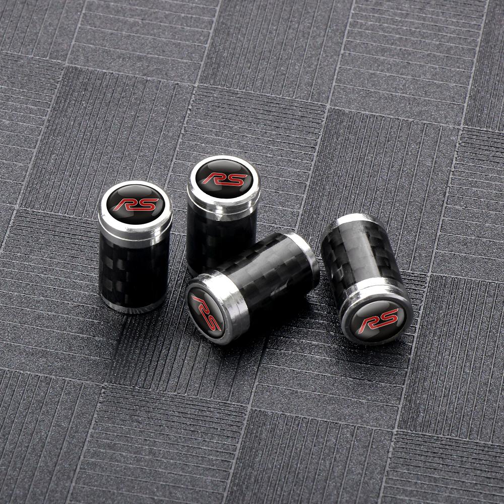4Pcs Car Tire Carbon Fiber Wheel Valve Stem Caps Badge For Ford Mondeo Fiesta Focus Mk7 Ranger Transit Kuga Mustang accessories djzh66