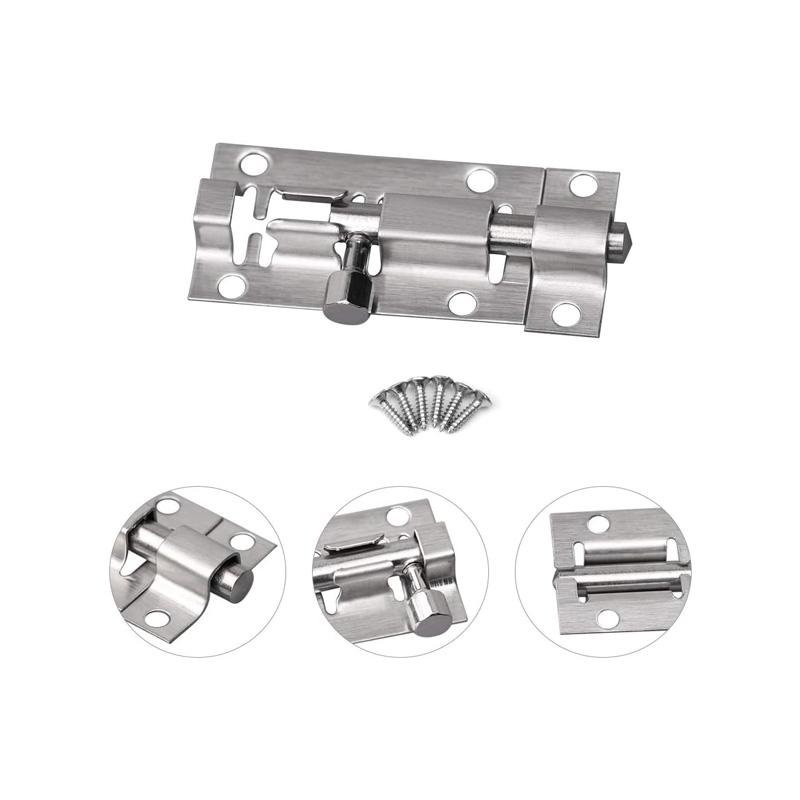 1/2/3Pcs Door Lock Bolts 3Inch Stainless Steel Doors Slide Latch Lock with Screws Security Lock Latch Door Latch Slide Bolt Lock