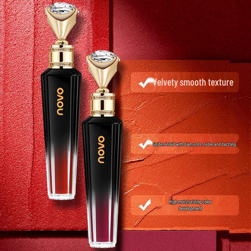 NOVO5335 Queen Retro Velvet Matte Lip Glaze - Smooth, Long-Lasting Color.