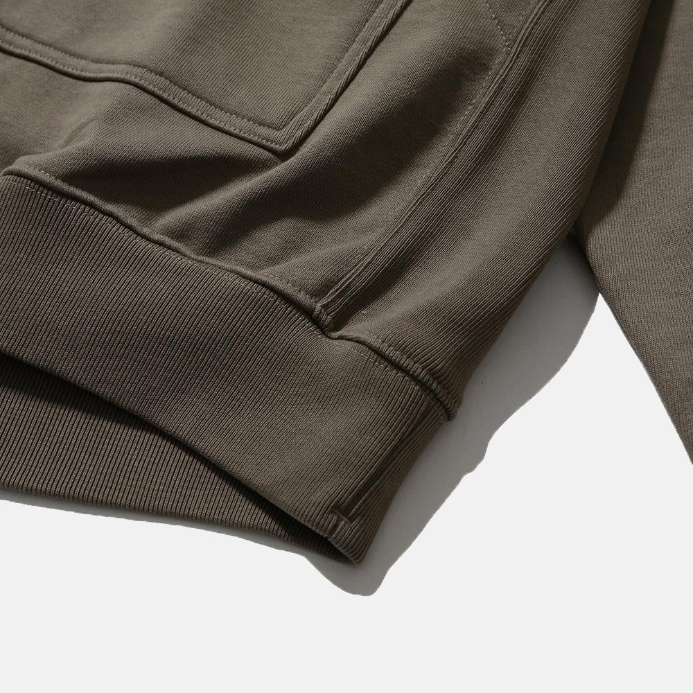 Moif [Aw25] Baggy Zip Hooded Sweat / Olive