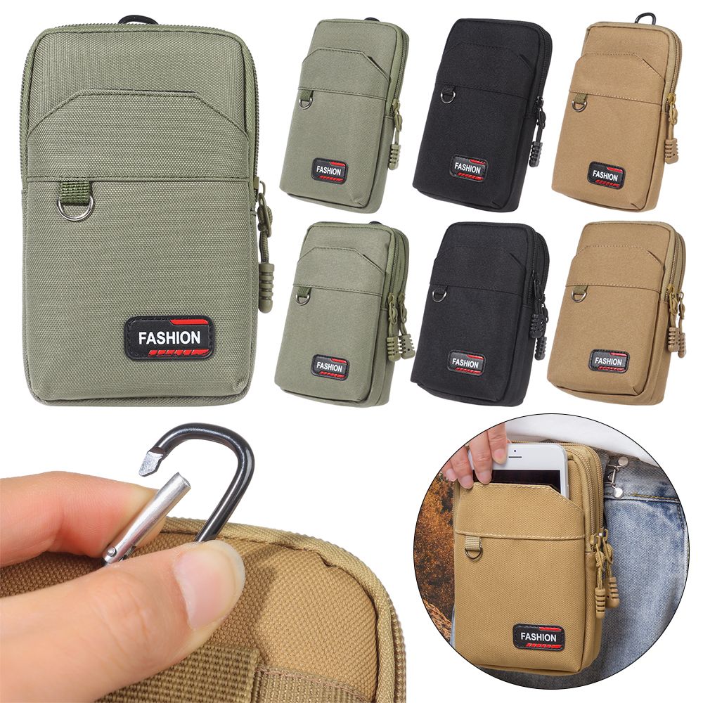Men Camping Hunting Single/double Layer Phone Pouch Wallet Pocket Waist Purse EDC Molle Bag