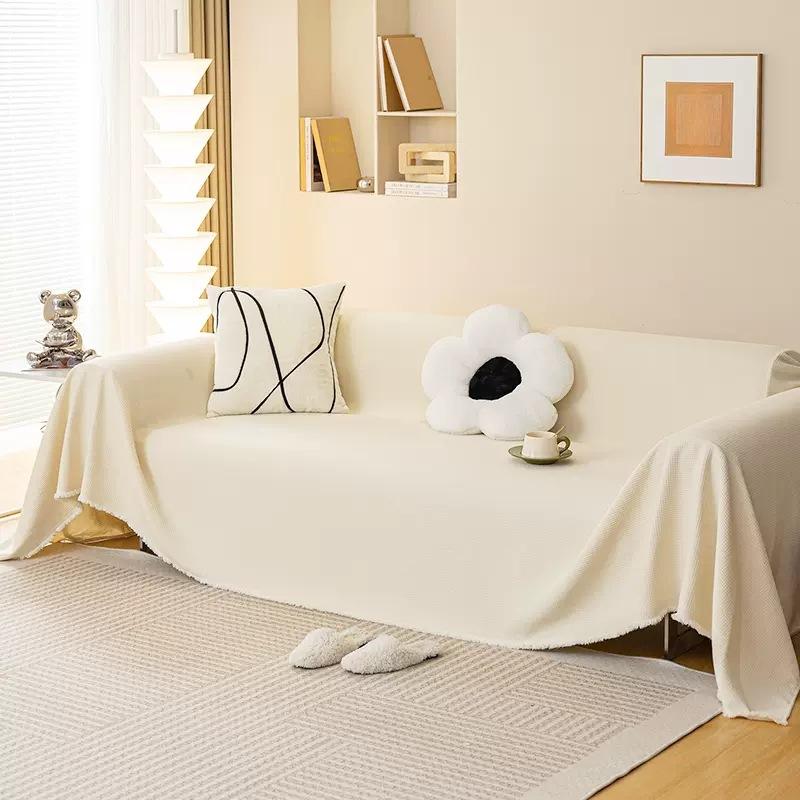 Copridivano Morbido Monocolore per Soggiorno Antiscivolo Spesso Solido Tappetino Cuscino per Divano Stile Semplice Asciugamano per Divano in Peluche Decorazione Divano Casa