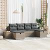 VidaXL 6-Piece Garden Sofa Set with Cushions Grey Synthetic Rattan 3359651