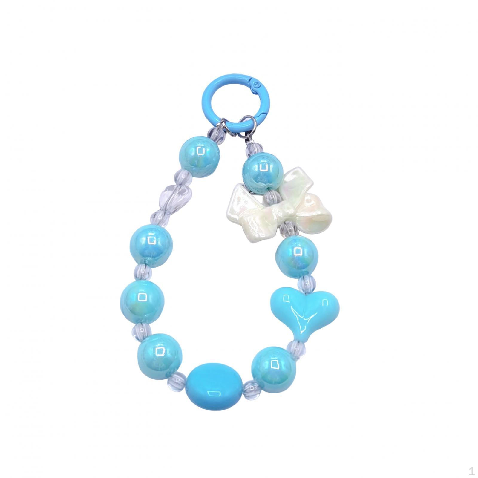 

Beaded Bag Chain Phone Strap Acrylic Bead Decoration Purse Handle синій